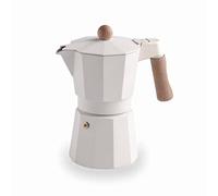LACOR Caffettiera Trento Bianca Italiana, Caffettiera Espressa, Fusione di Alluminio, Adatta a Tutti i Tipi di Fuochi Inclusa Induzione, Capacità 6 Tazze, Finitura Bianco Opaco, 62096