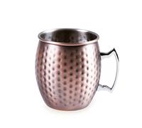 LACOR - 62185 - Moscow Mule Mug, Tazza da Cocktail, Moscow Mule Cocktail, Manico Egonomico, Design Vintage, Rivestimento in Rame Opaco, Acciaio Inox 18/10, 480 ml