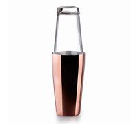 Lacor - 62286 - Boston Stainless Steel Cocktail Shaker per Cocktail Professionali 2 Bicchieri, Vetro Borosilicato, Capacità 800ml + 500ml, Chiusura Ermetica, Ø 8x16 cm, Rame
