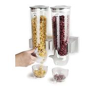 LACOR 62542 Dispenser di Cereali Girevole a Doppia Parete, 2x1'50 Litri, Plastica Poliestere, Chiaro