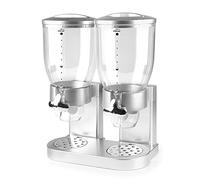 Lacor - 62597 - Dispenser di cereali, frutta secca, pasta e caramelle, doppio contenitore, due contenitori da 3,5 l, sistema girevole, senza BPA, 33 x 20 x 42 cm, grigio