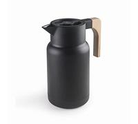LACOR Caraffa Thermo Wood Black, Thermos per Liquidi, Mantiene Freddo e Caldo, Polipropilene, Doppia Parete con Strato di Vetro all'Interno, Tappo Isolante, Capacità, 1 L, Nero, 62598