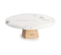 Lacor - 63590 - Alzata in Marmo, 20 cm, Base in Legno di Acacia, Espositore per Torte, Design Elegante e Resistente, Ideale per Torte, Cupcakes o Dolci