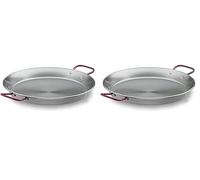 LACOR 63637 Steel PRO 63637-Padella per Paella in Acciaio, 36 cm, ghisa, Nero (Confezione da 2)