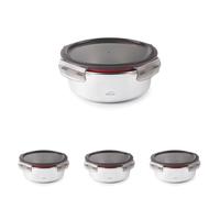 LACOR - 64615 - Contenitore per alimenti rotondo Ecoinox, acciaio inox 18/10, 700 ml, Adatto per microonde, forno, congelatore e lavastoviglie, Ermetico, 4 Chiusure a clip, BPA Free (Confezione da 4)
