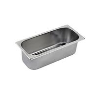LACOR 66172 Vaschetta, Contenitore, Vassoio in Acciaio Inox 18/10, gelatiera, conserva Gelato, Bordi sagomati, impilabile, Lavabile in lavastoviglie, 360 x 165 x 120, Grigio