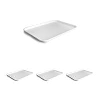 Lacor - 66997 - Vassoio per alimenti, Vassoio per alimenti, Polipropilene, Senza BPA, Impilabile, Resistente, Superficie antiscivolo, Lavabile in lavastoviglie, Colore bianco, 41.5x30.5 cm