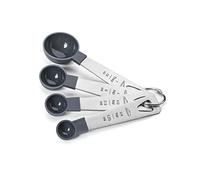 LACOR - 67037 - Set 4 cucchiai misurini, misuratore di liquidi e alimentari, postereria, inox e polipropilene, impilabili, misure in ml, tsp, tbsp, senza BPA, adatto per lavastoviglie, grigio