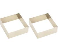 LACOR 68411- Stampo Anello Quadrato 10x10 cm, Inox (Confezione da 2)