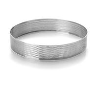 LACOR - 68568 - Stampo per riposteria, cerchio rotondo microperforato, ideale per torte e dolci in acciaio inox 18/10, diametro 28 cm, altezza 3,5 cm