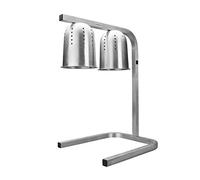 Lacor - 69061 - Doppia Lampada a riscaldamento a infrarossi, Mantiene caldi i piatti, secchi, Altezza regolabile tra 39 e 53 cm, Include due lampadine, Cucina Professionale, 550W, Alluminio