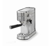 Lacor - 69429 - Macchina per caffè espresso, per la preparazione di tutti i tipi di caffè, caffè macinato o capsule a cialde, vaporizzatore, accessori inclusi, acciaio inox, 20 bar, 1450 W, 1,25 l