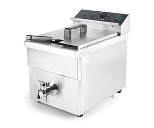 Lacor - 69465 - Friggitrice a induzione, friggitrice ad olio, include rubinetto sottovuoto, temperatura: 60ºC - 190ºC, 8 L, 3500 W, 29x56,7x41,5 cm, acciaio inossidabile