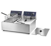 LACOR Friggitrice elettrica Doppia Professionale, 2500 W (x2), 12 l, 50 W, 5.3 tons, Acciaio, No Color