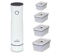 LACOR - 69698 - Pompa per Vuoto Intelligente + 4 Contenitori, Wireless, Automatica, Silenziosa, Aspirazione 2.5L/min, Include Cavo di Ricarica USB, Batteria al Litio, Design Elegante e Moderno
