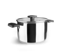 Lacor - 80120 - Pentola con Coperchio in Pietra Calcarea, Acciaio Inox 18/10, Adatto per Induzione e Lavastoviglie, ø20cm, 4,5 Litri