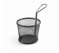 LACOR Cestino da Portata Snack Nero, Cestino Conico, Cestino Patatine Fritte, Cestello in Acciaio Inox, Non Valido per Friggere, 12x10 cm, Finitura Nera Opaca, 61153