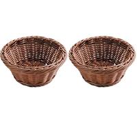 LACOR-Cestino per il pane rotondo 21 x 21 x 8 cm marrone (Confezione da 2)