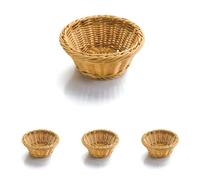 LACOR-Cestino per il pane rotondo 21 x 21 x 8 cm naturale (Confezione da 4)