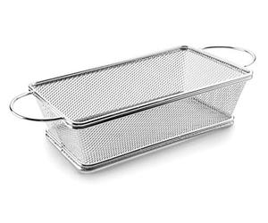 Lacor Cestino Rettangolare con Manici, Acciaio Inox, Grigio, 21 cm
