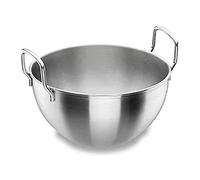 Lacor Chef Inox Ciotola da Cucina con Manici, Grigio, 22 cm