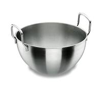 Lacor Chef Inox Ciotola da Cucina con Manici, Grigio, 36 cm
