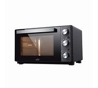 Lacor - 69327 - Forno elettrico da tavolo, Piccolo forno da cucina, Convezione con corpo in acciaio, Temperatura: 70ºC-230ºC, 48x30x40 cm, Capacità: 28 L, Nero