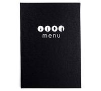 LACOR Marie Collection 28560 - Porta menu in Simil-Pelle con alette fisse sulla copertina, termosaldata in colore bianco, 23 x 32 cm (A4)