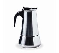 Lacor - 62033 - Milano Caffettiera italiana, caffettiera espressa, acciaio inox 18/10, tutte adatte al fuoco compresa l'induzione, lavabile in lavastoviglie, capacità 4 tazze, finitura lucida