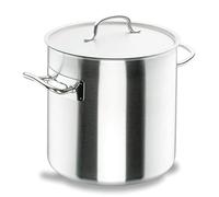 LACOR Pentola alta in acciaio inossidabile, con coperchio, adatta a tutti i tipi di cucina, finitura opaca, capacità 25,7 L, altezza 32 cm, diametro 32 cm, metallo, argento, 32 Ø (cm)