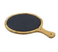 Lacor - Tavola di ardesia e bambù, rotonda, 38'5x28x1'5 cm | Utensile professionale duraturo; progettato per prestazioni ottimali e una pulizia rapida in lavastoviglie