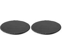 LACOR Vassoio ardesia rotondo di Ø30 cm, Altro, nero, 30 cm (Confezione da 2)