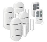LACORAMO Sensore Di Allarme Per Porte e Finestre 130db Con 2 Telecomandi,Allarme Per Ingresso Magnetico Senza Fili Per Protezione Bambini,Casa,Frigorifero,Negozio (4 Allarme 2 Telecomandi)