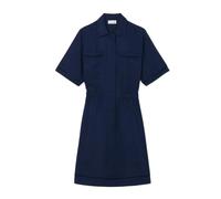 Lacoste - Abito chemisier in misto lino fluido - - Dresses - Donna - Blu - M