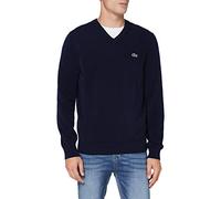 Pull Col V En Coton Biologique Uni Croco by Lacoste L Blu