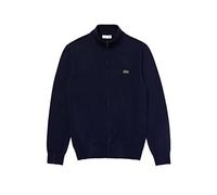 LACOSTE PULLOVER DA UOMO CON ZIP E COLLO ALTO IN COTONE ORGANICO - M - BLU NAVY