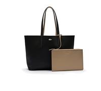 Lacoste Borsa shopper Anna plastica, nero, donna, 35 x 30 x 14