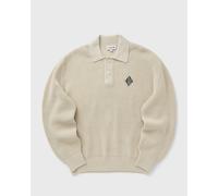 Lacoste Badge Accent Pearl Rib Polo Collar Sweater men Pullovers beige in taglia:L