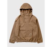 Lacoste Badge Accent Water-Repellent Canvas Half Zipped Jacket men Windbreaker brown in taglia:M