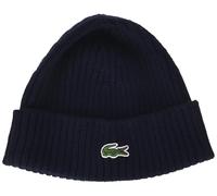 Lacoste Berretto da uomo in lana a coste, Colore: nero., Taglia unica