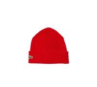 Lacoste Berretto da Uomo in Lana Tinta Unita, Rosso, Único