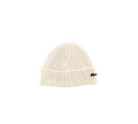 Czapka zimowa Lacoste Unisex Ribbed Wool - Bianco