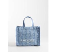 Lacoste - Borsa shopper in denim azzurra con monogramma-Blu One Size