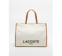 Lacoste - Borsa shopping crema/marrone con stampa-Neutro One Size