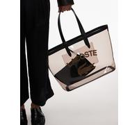 Lacoste - Borsa shopping grande e bustina in rete nero trasparente One Size
