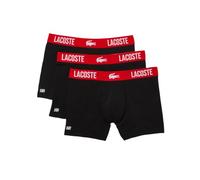 Lacoste Boxer corti da uomo, in microfibra, confezione da 3, nero / rosso, M