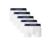 Lacoste Boxer da uomo in cotone elasticizzato, confezione da 5, Bianco, L