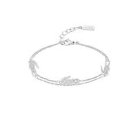 Lacoste Bracciale a Doppia Catena da Donna Collezione CROCODILE in Acciaio Inossidabile con Charms a forma di Coccodrillo - 2040471