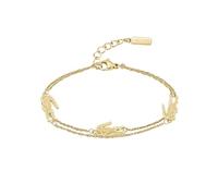 Lacoste Bracciale a Doppia Catena da Donna Collezione CROCODILE in Oro Giallo con Charms a forma di Coccodrillo - 2040470