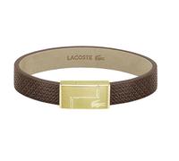 Lacoste Brown leather Bracciale Monogram Leather 2040187 - Length: 17.5 cm